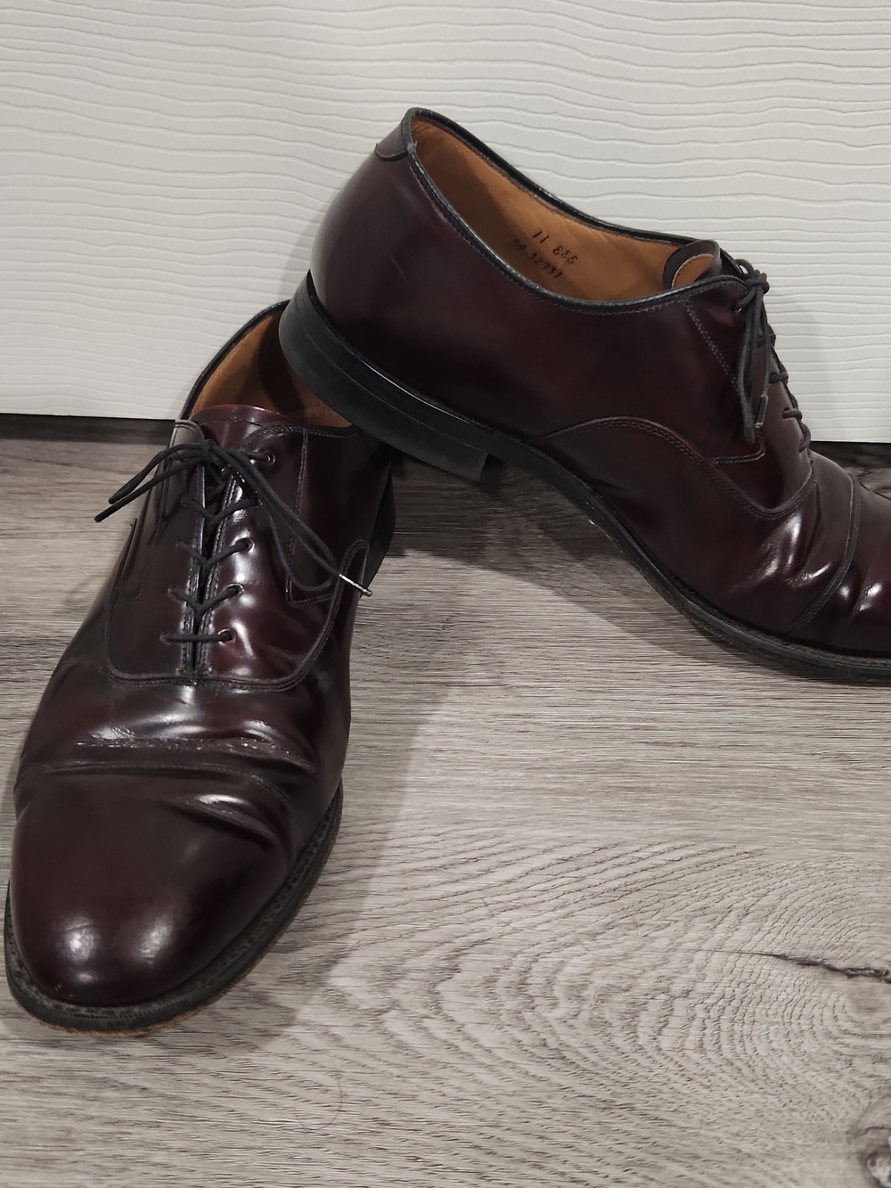 Johnston And Murphy Melton Cap Toe Oxford Shoes Burgundy Mens Size 11 D Goodyear